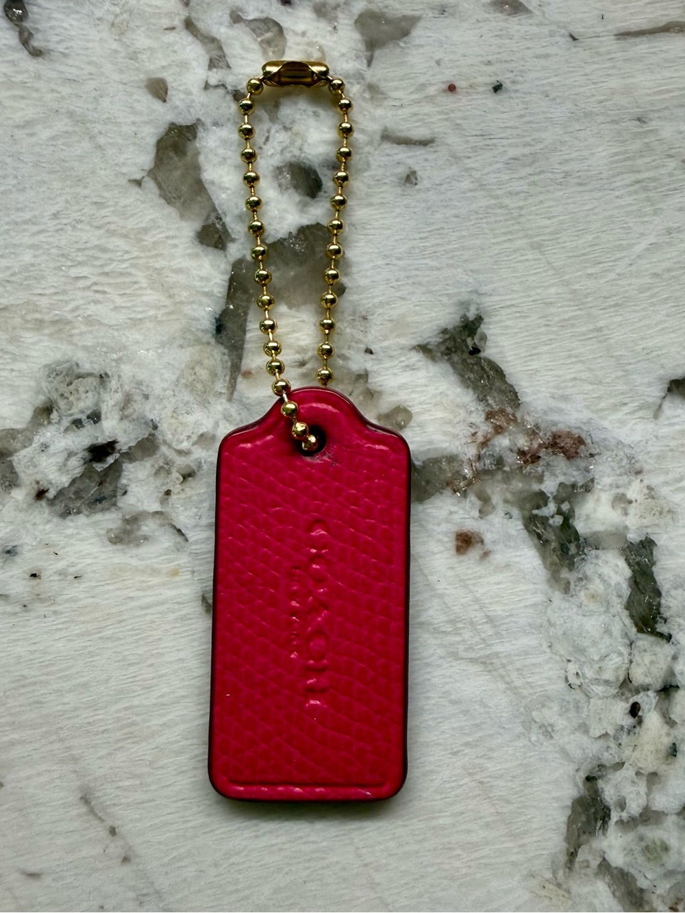 Coach Dark/Bright Fuchsia Pink Leather Hangtag